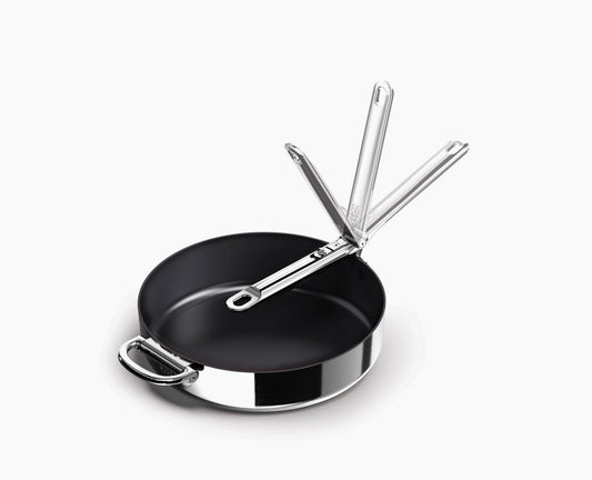 [hidden] Space Steel Folding Handle Non-Stick 28cm Frying Pan