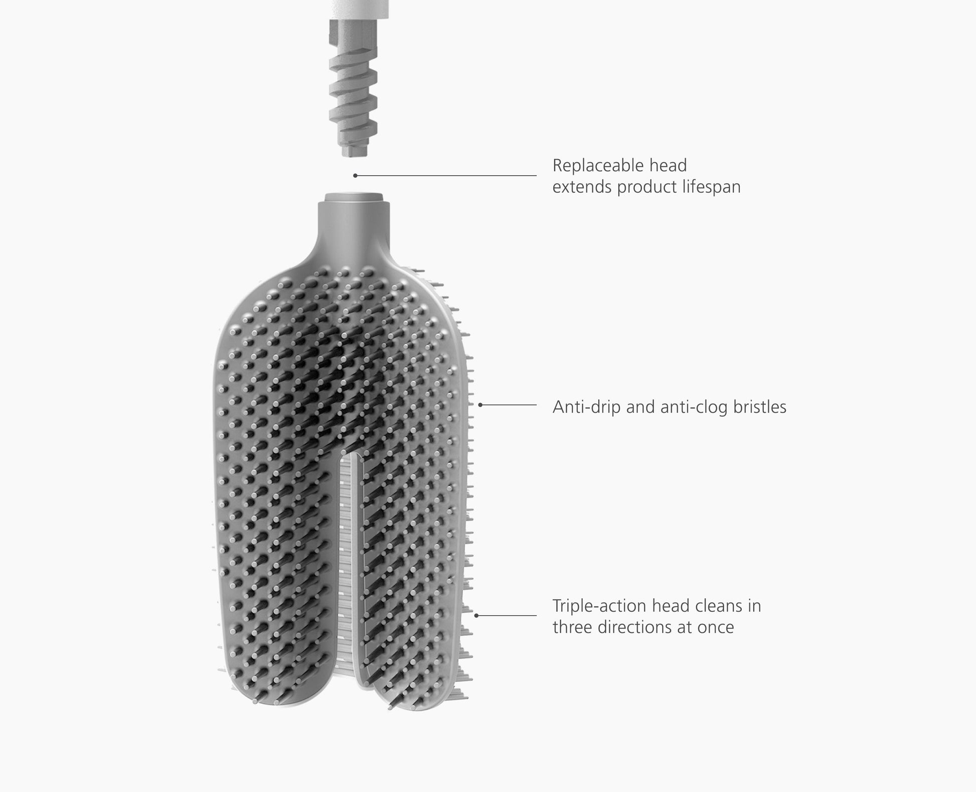[half-width] Flex™ 360 Lite Pack of 2 Matt White Toilet Brushes