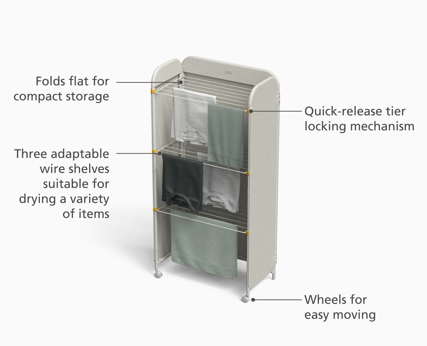 [half-width] Eclipse™ 3-tier Ecru Screen Airer - 50055 - Image 4