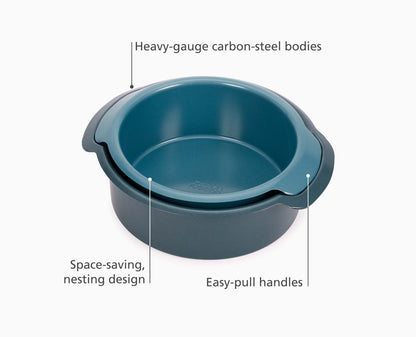 [half-width] Nest™ Bake Non-Stick 2-piece Blue Round Cake Tin Set - 45068 - Image 4