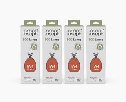 [hidden] IW4 50L Grey Recycled Bin Liners - 4 pack - Image 1