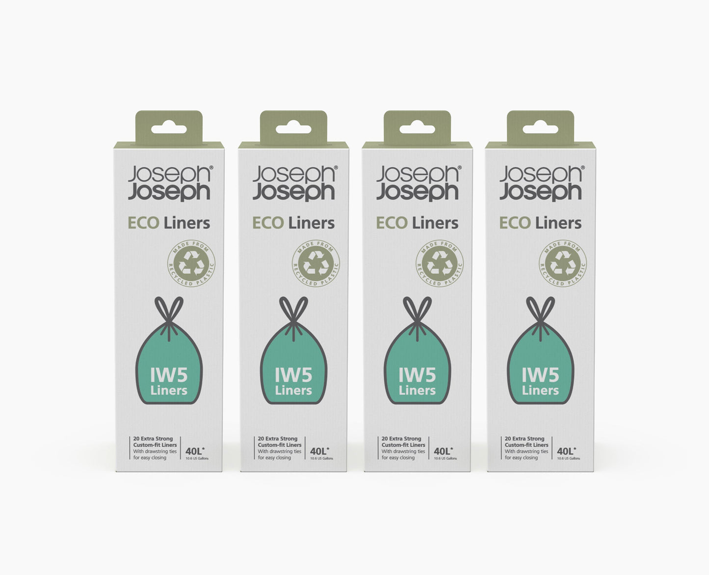 [hidden] IW5 40L Grey Recycled Bin Liners - 4 pack - Image 1
