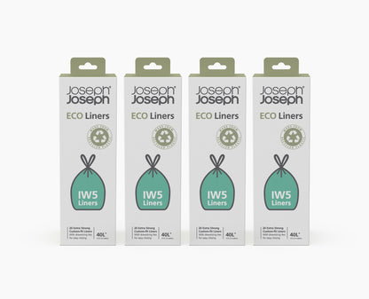 [hidden] IW5 40L Grey Recycled Bin Liners - 4 pack - Image 1