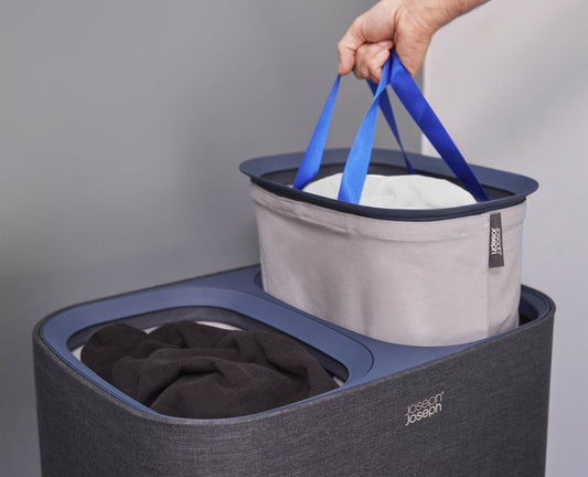 [hidden] [lifestyle] 2-piece Black Tota 90L & Hold-All Laundry Basket Set