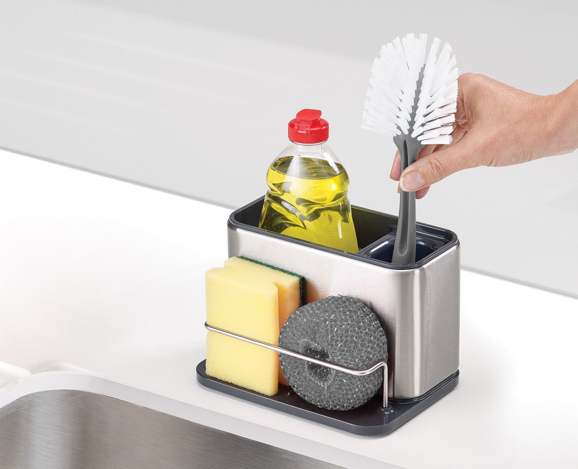 [half-width] 2-piece Stainless-Steel Drainer & Sink Organisation Set