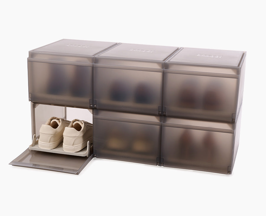 [hidden] ShoeCase 6-piece Grey Shoe Storage Box - 55014 - Image 1