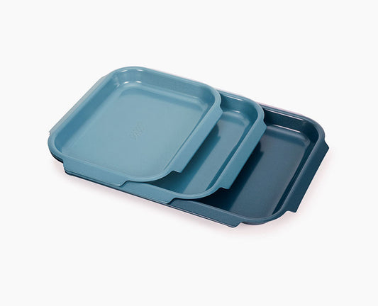 [hidden] Nest™ Bake Non-Stick 3-piece Blue Baking Tray Set - 45064 - Image 1