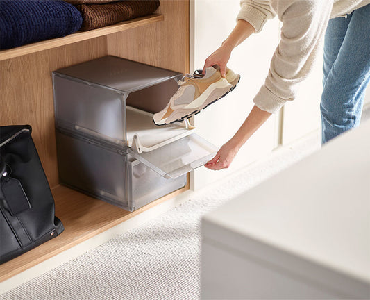 [hidden] [lifestyle] ShoeCase 2-piece Grey Shoe Storage Box - 55013 - Image 2
