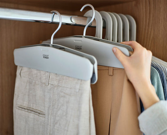 [hidden] [lifestyle] Orderly™ Easy-grip Set of 2 Ecru Skirt & Trouser Hangers - 55019 - Image 2