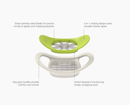 [half-width] Nest™ Press 2-in-1 Fruit & Vegetable Cutter