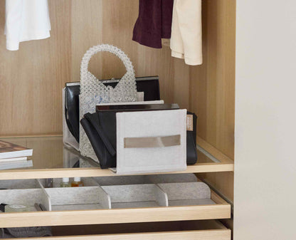 [half-width] Orderly™ Ecru Wardrobe Handbag Storage Organiser