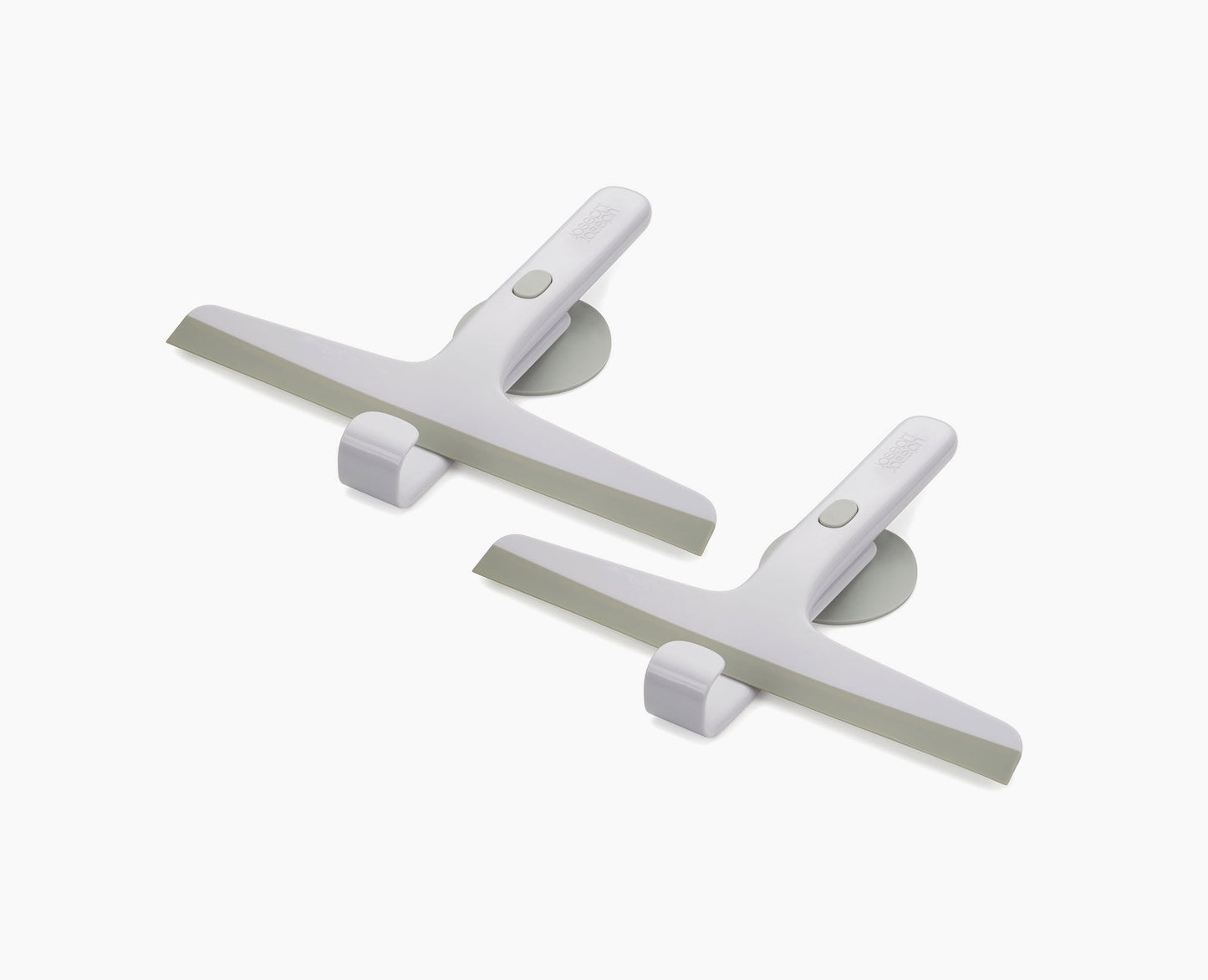 EasyStore™ Pack of 2 Light Gray Shower Squeegees with Storage Hook