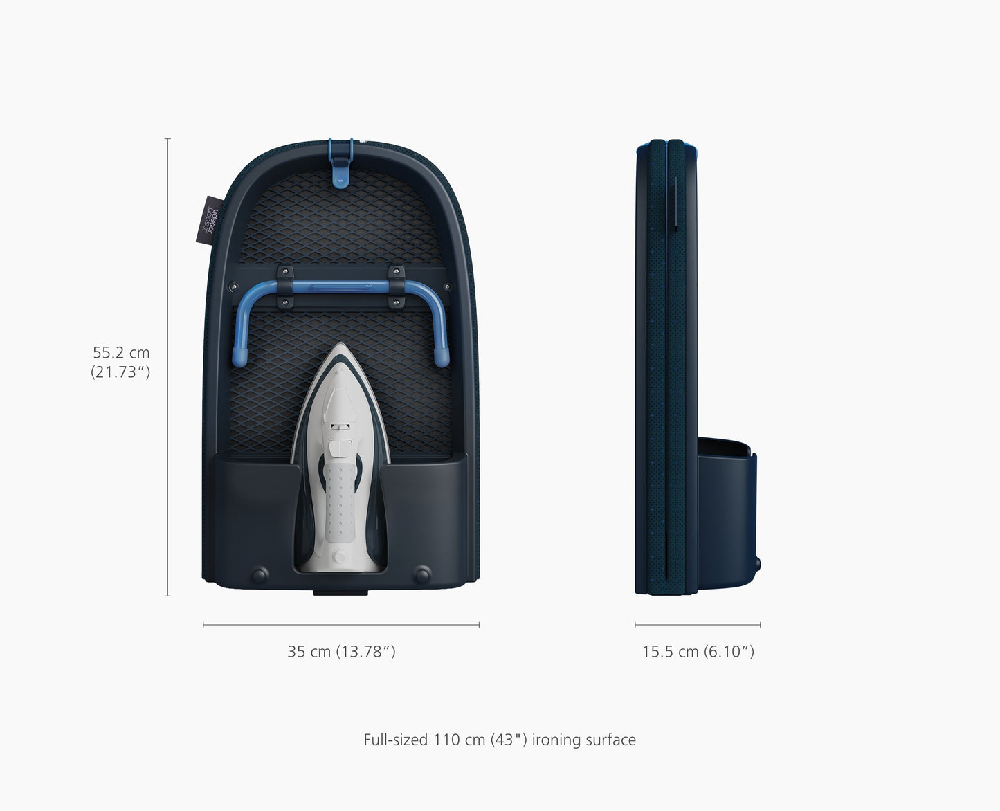 [half-width] Pocket Max Plus 110cm Folding Blue Ironing Board with Advanced Cover