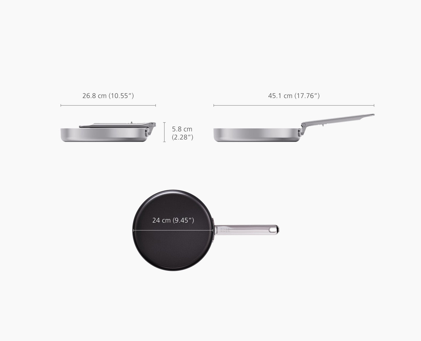 [half-width] Space Steel Folding Handle Non-Stick 24cm Frying Pan
