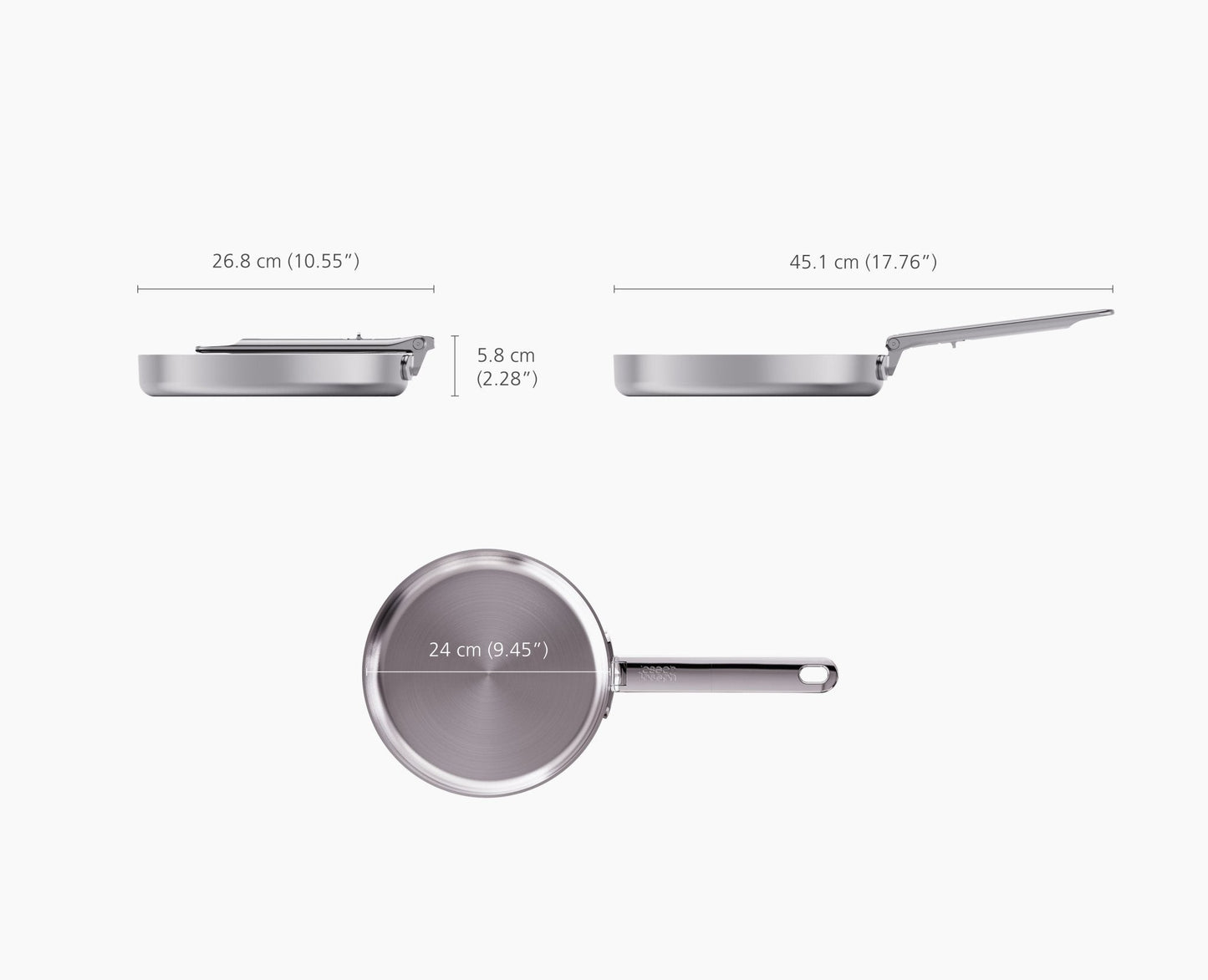 [half-width] Space Steel Folding Handle 24cm Frying Pan